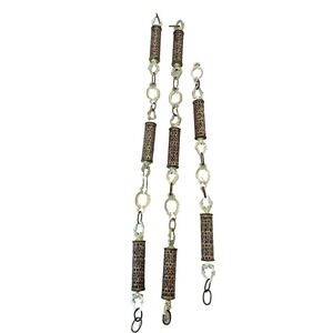Vtg Filigree Metal Tubes Decorative Chandelier Swag Lamp Replacement Chain 8 ft